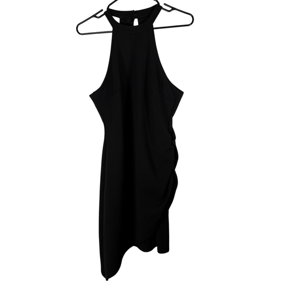 Lulus Womens Medium Sleeveless Asymmetrical Little Black Mini Dress Cocktail